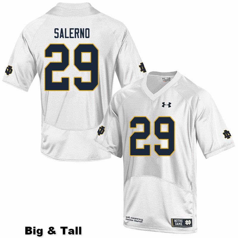 Men's NCAA Notre Dame Fighting Irish #29 Matt Salerno Stitched College Under Armour Authentic White Big & Tall Football Jersey FS10Y66SO